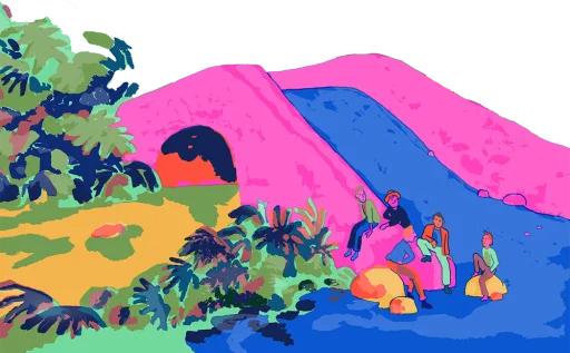 Un paysage avec un Dolmen en forme de A pour signifier Les Animals.